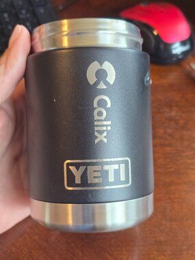 Yeti Colster 12 oz Insulated Can Cooler Black Custom Calix Laser Engraved Base